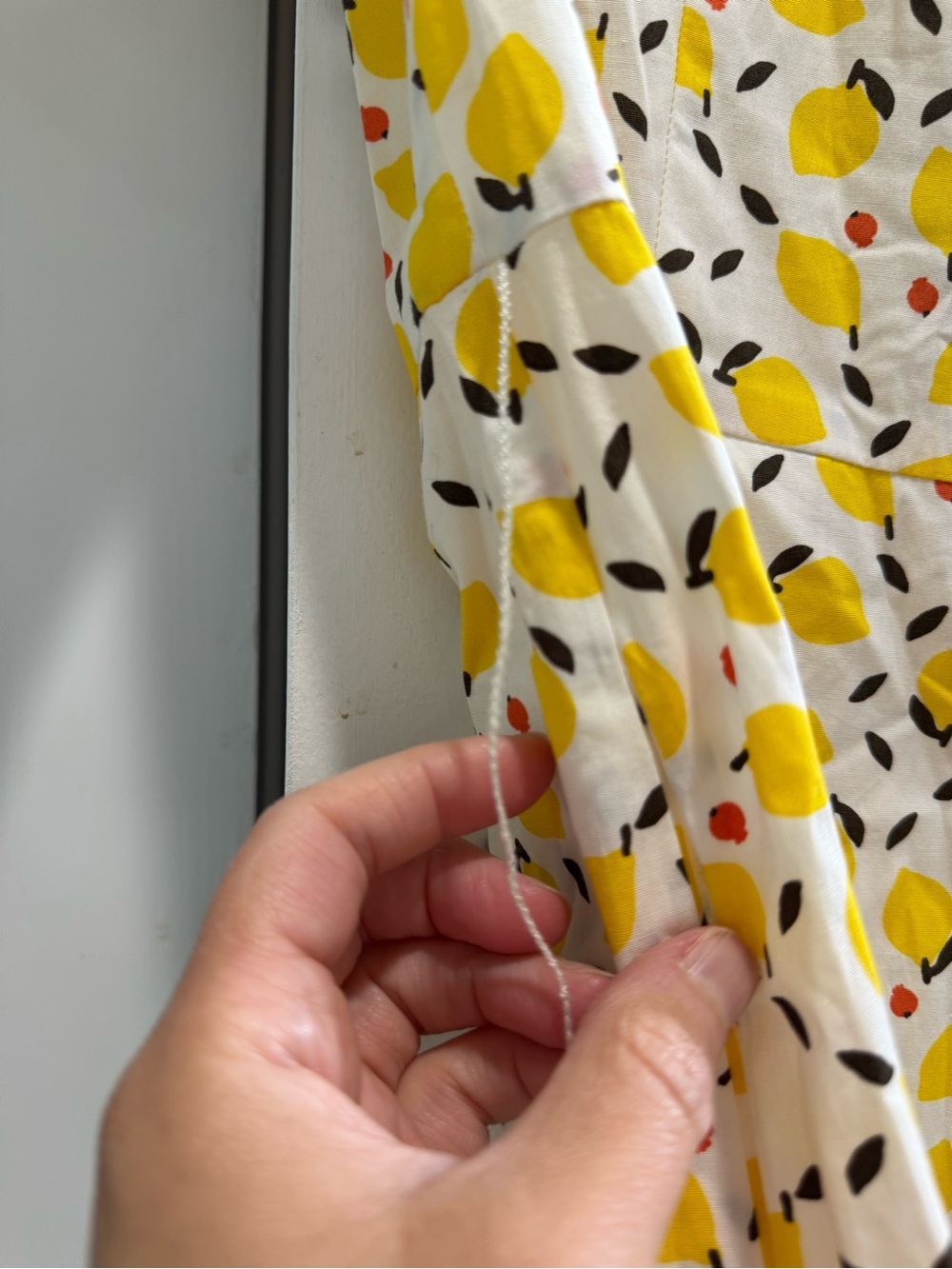 Boden Shirt Dress Size 4R White Lemon Print Anastasia Button Down Belt Like New - Picture 6 of 9